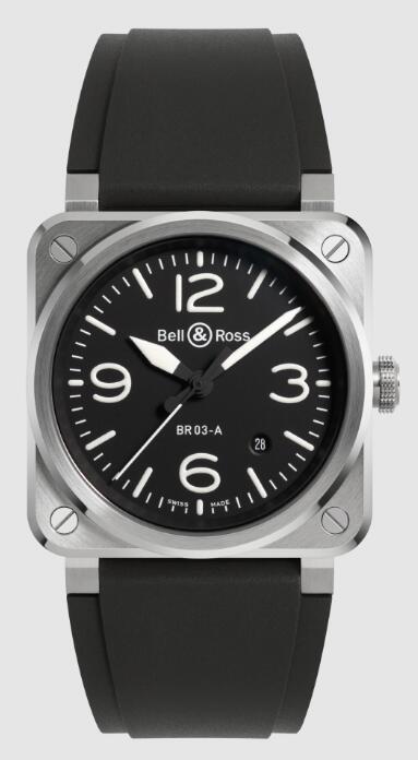 Bell & Ross NEW BR 03 BLACK STEEL Replica Watch BR03A-BL-ST/SRB